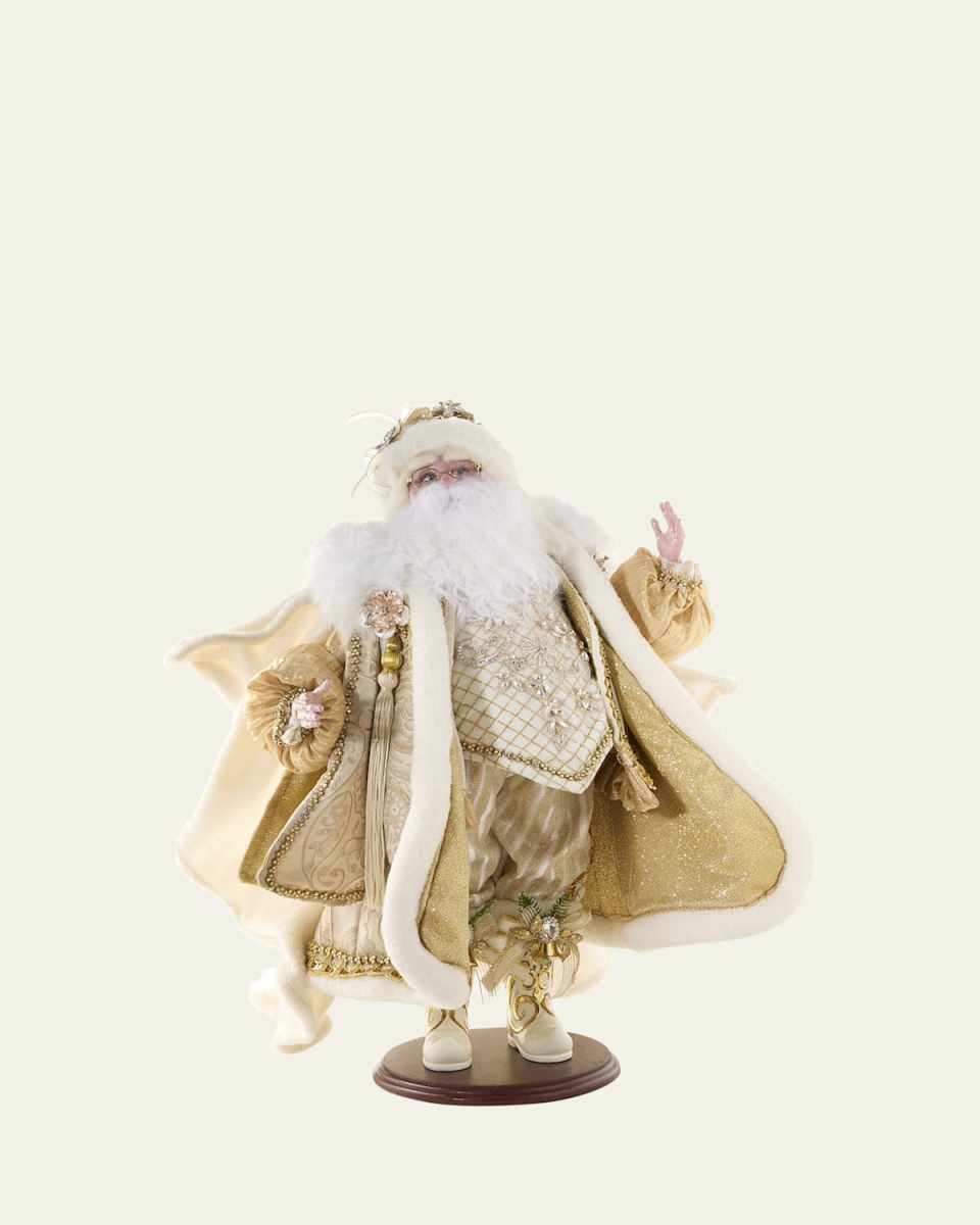 Snow and Pearls Santa with Stand